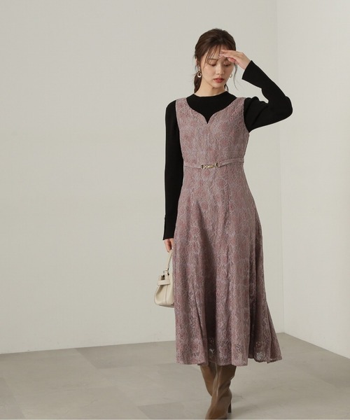 PROPORTION BODY DRESSING(プロポーションボディドレッシング)の「ビットベルトレースジャンスカ / 1214240903(ワンピース・レディース・ダークグレー/ブラウン・SMALL/MEDIUM)」の20枚目の写真