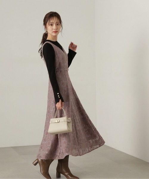 PROPORTION BODY DRESSING(プロポーションボディドレッシング)の「ビットベルトレースジャンスカ / 1214240903(ワンピース・レディース・ダークグレー/ブラウン・SMALL/MEDIUM)」の21枚目の写真