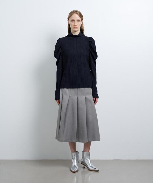 LANVIN en Bleu（ランバンオンブルー）の「ジャガードタックスリーブトップス（Tシャツ/カットソー・レディース・オフホワイト/チャコールグレー/イエロー/ネイビー・38）」の11枚目の写真