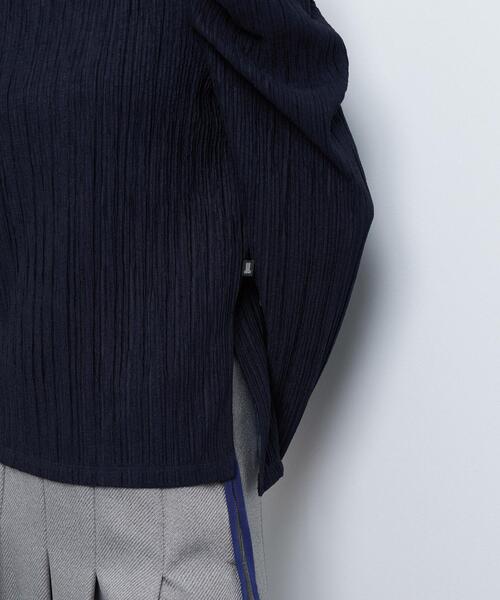 LANVIN en Bleu（ランバンオンブルー）の「ジャガードタックスリーブトップス（Tシャツ/カットソー・レディース・オフホワイト/チャコールグレー/イエロー/ネイビー・38）」の17枚目の写真