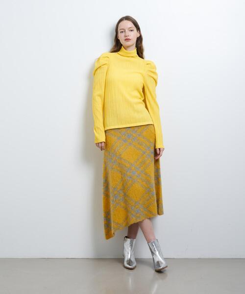 LANVIN en Bleu（ランバンオンブルー）の「ジャガードタックスリーブトップス（Tシャツ/カットソー・レディース・オフホワイト/チャコールグレー/イエロー/ネイビー・38）」の18枚目の写真