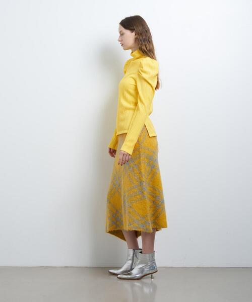 LANVIN en Bleu（ランバンオンブルー）の「ジャガードタックスリーブトップス（Tシャツ/カットソー・レディース・オフホワイト/チャコールグレー/イエロー/ネイビー・38）」の19枚目の写真