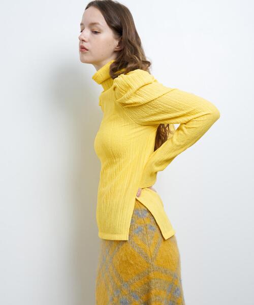 LANVIN en Bleu（ランバンオンブルー）の「ジャガードタックスリーブトップス（Tシャツ/カットソー・レディース・オフホワイト/チャコールグレー/イエロー/ネイビー・38）」の22枚目の写真