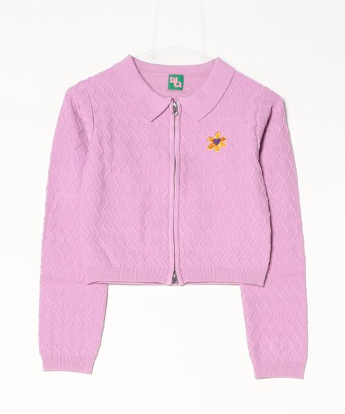 Nope Girl(ノープガール)の「NG Zip Cardigan(カーディガン/ボレロ・レディース・ラベンダー/ライトグリーン・フリー)」の2枚目の写真
