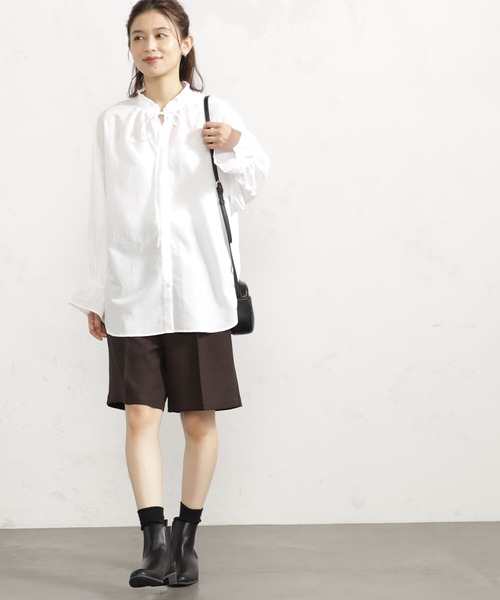 LOUDMOUTH フリル付き黒シャツ 定価12100円(税込) セール】2WAYフリルブラウス/LS（シャツ/ブラウス）｜FOUND GOOD