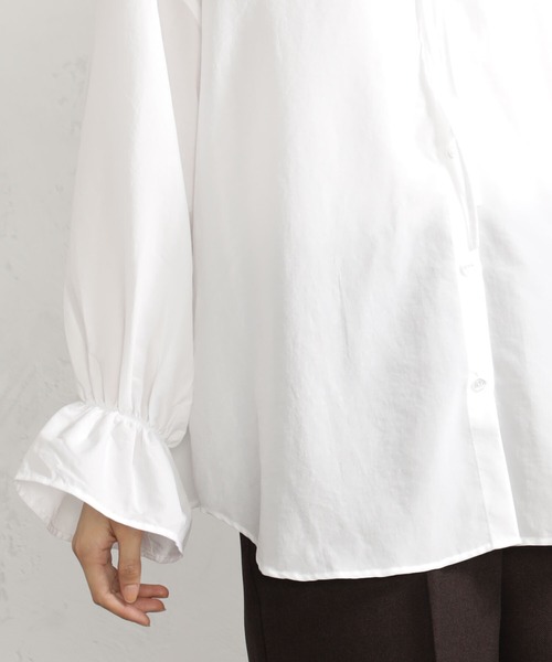 FOUND GOOD（ファウンドグッド）の「2WAYフリルブラウス/LS（シャツ/ブラウス・レディース・ホワイト系5/ベージュ/ブラック・S/M/L）」の6枚目の写真