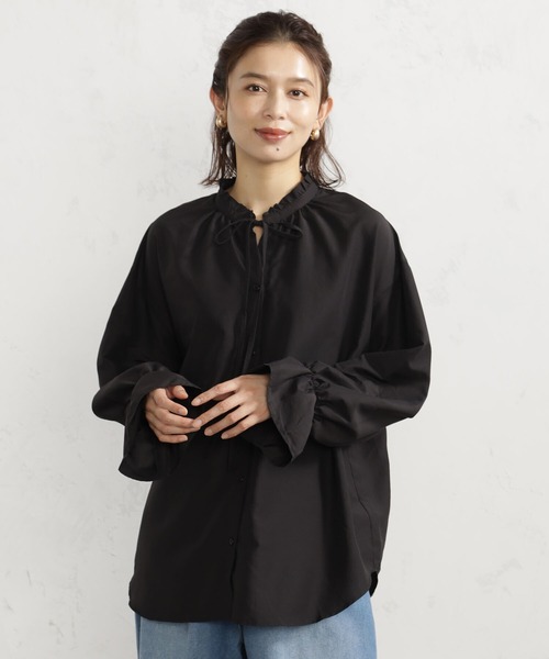 LOUDMOUTH フリル付き黒シャツ 定価12100円(税込) セール】2WAYフリルブラウス/LS（シャツ/ブラウス）｜FOUND GOOD