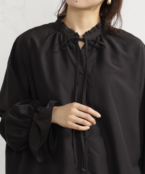 FOUND GOOD（ファウンドグッド）の「2WAYフリルブラウス/LS（シャツ/ブラウス・レディース・ホワイト系5/ベージュ/ブラック・S/M/L）」の11枚目の写真