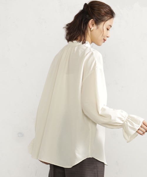 FOUND GOOD（ファウンドグッド）の「2WAYフリルブラウス/LS（シャツ/ブラウス・レディース・ホワイト系5/ベージュ/ブラック・S/M/L）」の13枚目の写真