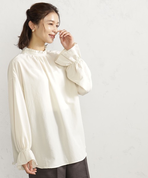 FOUND GOOD（ファウンドグッド）の「2WAYフリルブラウス/LS（シャツ/ブラウス・レディース・ホワイト系5/ベージュ/ブラック・S/M/L）」の14枚目の写真