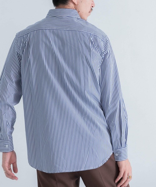 ITEMS URBANRESEARCH（アイテムズ アーバンリサーチ）の「起毛ストライプ レギュラーカラーシャツ（シャツ/ブラウス・メンズ・ブラック/ブルー・MEDIUM/LARGE）」の13枚目の写真