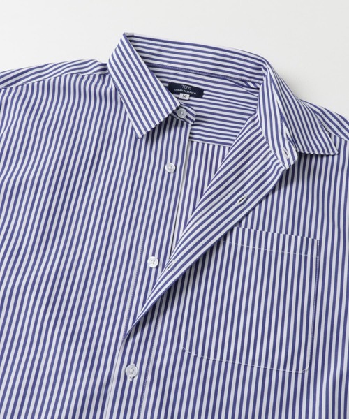 ITEMS URBANRESEARCH（アイテムズ アーバンリサーチ）の「起毛ストライプ レギュラーカラーシャツ（シャツ/ブラウス・メンズ・ブラック/ブルー・MEDIUM/LARGE）」の17枚目の写真