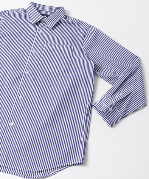 ITEMS URBANRESEARCH（アイテムズ アーバンリサーチ）の「起毛ストライプ レギュラーカラーシャツ（シャツ/ブラウス・メンズ・ブラック/ブルー・MEDIUM/LARGE）」の18枚目の写真