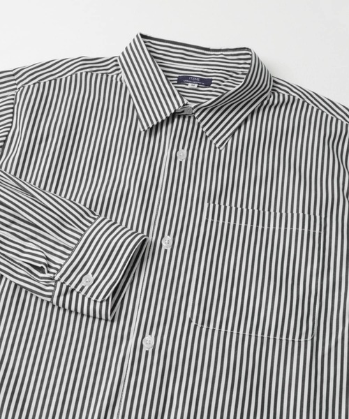 ITEMS URBANRESEARCH（アイテムズ アーバンリサーチ）の「起毛ストライプ レギュラーカラーシャツ（シャツ/ブラウス・メンズ・ブラック/ブルー・MEDIUM/LARGE）」の21枚目の写真