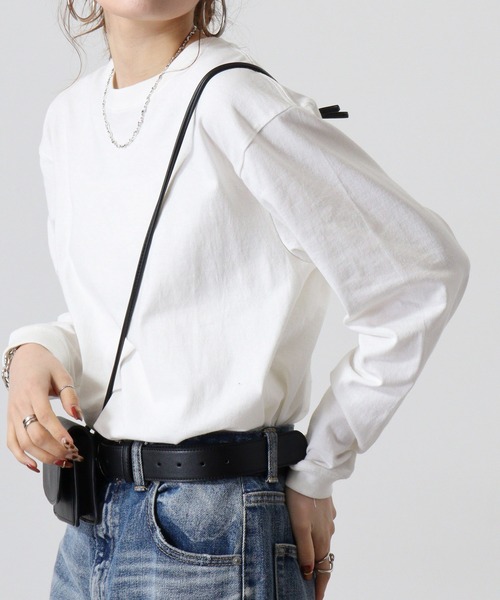 CROSS & STITCH（クロスステッチ）の「CROSS & STITCH 6.2ｵﾝｽ　オープンエンド マックスウェイトロングスリーブTシャツ（リブ有り）/長袖Ｔシャツ（Tシャツ/カットソー・メンズ・ナチュラル/ホワイト/スミクロ/ネイビー/ブルー/ダークグリーン/ストーン/ブラック/グレー/アッシュ・XXL/L/M/XXXL/XL/S）」の7枚目の写真