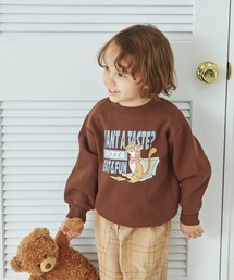 pairmanon（ペアマノン）の「裏起毛 プリント クルーネック シンプル トレーナー（スウェット・キッズ）」