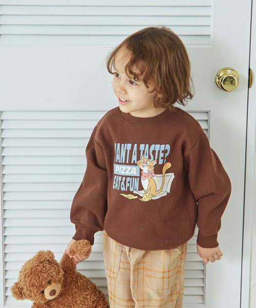 pairmanon（ペアマノン）の「裏起毛 プリント クルーネック シンプル トレーナー（スウェット・キッズ・グレー系その他2/ブルー系その他/グリーン系その他/グレー系その他3/ピンク系その他2/ホワイト系その他/ブラック系その他4/ベージュ系その他/ベージュ系その他2/ベージュ系その他4/ブラック系その他3/グレー系その他/ブラック系その他/ベージュ系その他5/ベージュ系その他3/ブラウン系その他/ブルー系その他2/ブルー系その他3/ピンク系その他/ブラック系その他2・100/130/150/140/90/120/110）」の10枚目の写真