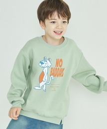 裏起毛 プリント クルーネック シンプル トレーナー