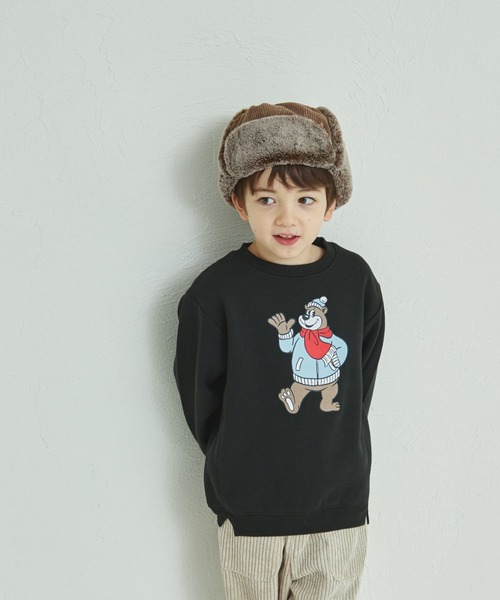 pairmanon（ペアマノン）の「裏起毛 プリント クルーネック シンプル トレーナー（スウェット・キッズ・グレー系その他2/ブルー系その他/グリーン系その他/グレー系その他3/ピンク系その他2/ホワイト系その他/ブラック系その他4/ベージュ系その他/ベージュ系その他2/ベージュ系その他4/ブラック系その他3/グレー系その他/ブラック系その他/ベージュ系その他5/ベージュ系その他3/ブラウン系その他/ブルー系その他2/ブルー系その他3/ピンク系その他/ブラック系その他2・100/130/150/140/90/120/110）」の4枚目の写真