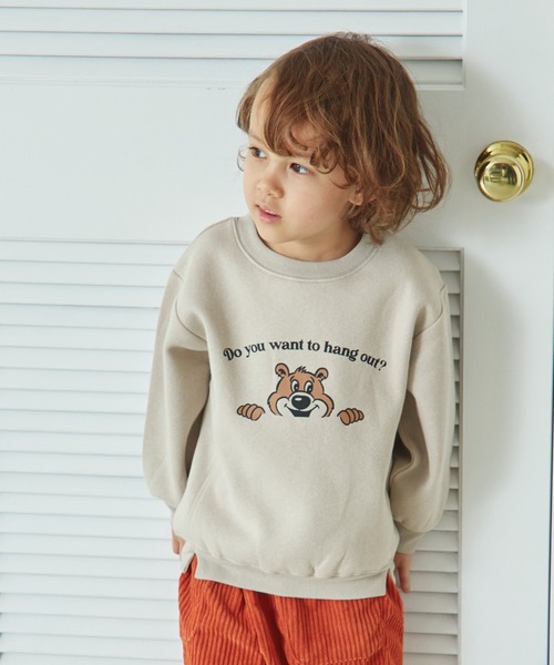 pairmanon（ペアマノン）の「裏起毛 プリント クルーネック シンプル トレーナー（スウェット・キッズ・グレー系その他2/ブルー系その他/グリーン系その他/グレー系その他3/ピンク系その他2/ホワイト系その他/ブラック系その他4/ベージュ系その他/ベージュ系その他2/ベージュ系その他4/ブラック系その他3/グレー系その他/ブラック系その他/ベージュ系その他5/ベージュ系その他3/ブラウン系その他/ブルー系その他2/ブルー系その他3/ピンク系その他/ブラック系その他2・100/130/150/140/90/120/110）」の12枚目の写真