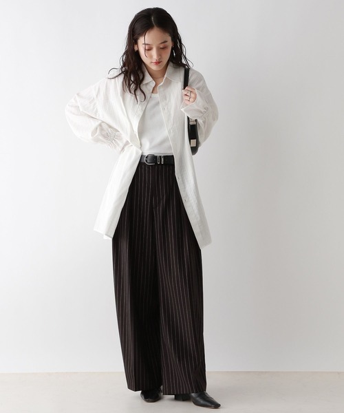 RAGEBLUE（レイジブルー）の「3WAY/リボンビスチェセットシャツチュニック（シャツ/ブラウス・レディース・ブラック/ホワイト/ブラウン・FREE）」の6枚目の写真