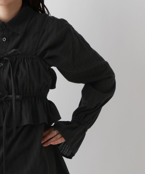 RAGEBLUE（レイジブルー）の「3WAY/リボンビスチェセットシャツチュニック（シャツ/ブラウス・レディース・ブラック/ホワイト/ブラウン・FREE）」の22枚目の写真