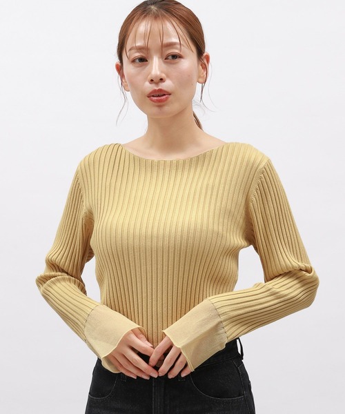 LAKOLE（ラコレ）の「12ゲージリブ袖シアープルオーバー / 116719（ニット/セーター・レディース・チャコールグレー/イエロー系その他/アイボリー/ライトブルー・MEDIUM/SMALL）」の17枚目の写真