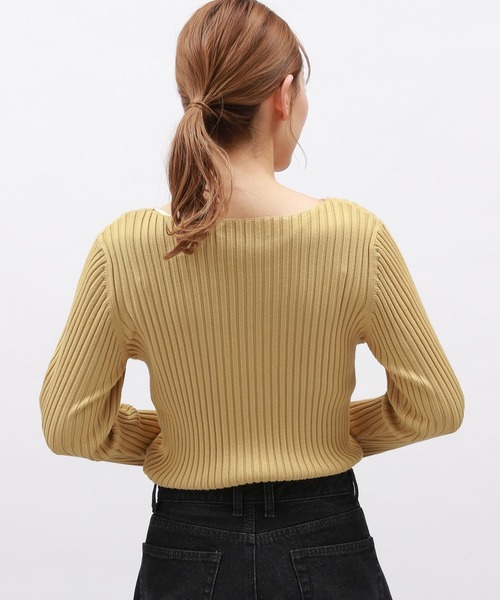 LAKOLE（ラコレ）の「12ゲージリブ袖シアープルオーバー / 116719（ニット/セーター・レディース・チャコールグレー/イエロー系その他/アイボリー/ライトブルー・MEDIUM/SMALL）」の19枚目の写真