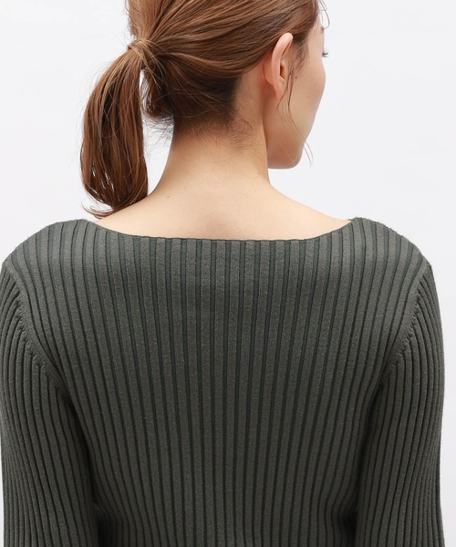 LAKOLE（ラコレ）の「12ゲージリブ袖シアープルオーバー / 116719（ニット/セーター・レディース・チャコールグレー/イエロー系その他/アイボリー/ライトブルー・MEDIUM/SMALL）」の14枚目の写真