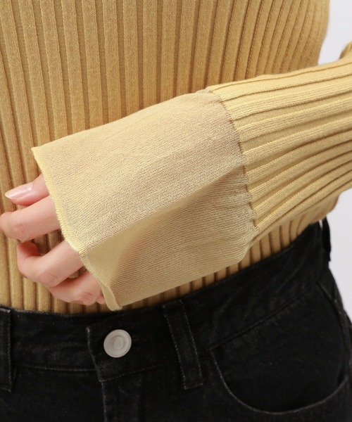 LAKOLE（ラコレ）の「12ゲージリブ袖シアープルオーバー / 116719（ニット/セーター・レディース・チャコールグレー/イエロー系その他/アイボリー/ライトブルー・MEDIUM/SMALL）」の8枚目の写真