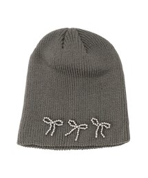 Grandedge（グランドエッジ）の「ビーズリボンニット帽（ニットキャップ/ビーニー）」