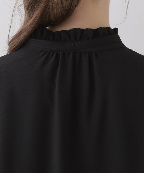 couture brooch（クチュールブローチ）の「◆【好印象なレディブラウス】タイ付きピコフリルブラウス（シャツ/ブラウス・レディース・ライトグレー/ブラック/アイボリー・38/36/40/42）」の8枚目の写真