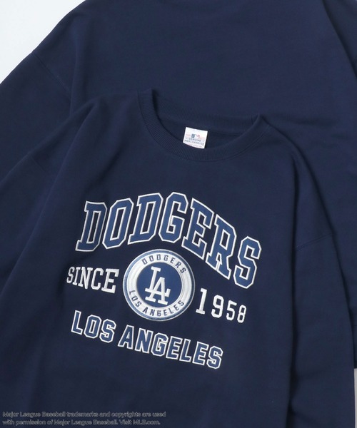 MLB(メジャーリーグベースボール)の「MLB/メジャーリーグベースボール オーバーサイズ 裏毛 フロント バックプリント ロゴ ワンポイント刺繍 スウェット トレーナー/レディース メンズ(スウェット・メンズ・ホワイト/ブルー系その他/ネイビー/アッシュグレー/ブラック系その他/ブラック/グレー系その他/ブルー系その他2・M/L/LL)」の7枚目の写真
