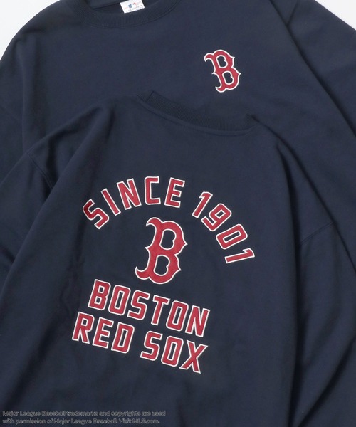MLB(メジャーリーグベースボール)の「MLB/メジャーリーグベースボール オーバーサイズ 裏毛 フロント バックプリント ロゴ ワンポイント刺繍 スウェット トレーナー/レディース メンズ(スウェット・メンズ・ホワイト/ブルー系その他/ネイビー/アッシュグレー/ブラック系その他/ブラック/グレー系その他/ブルー系その他2・M/L/LL)」の6枚目の写真