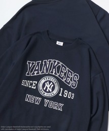 MLB/メジャーリーグベースボール オーバーサイズ 裏毛 フロント バックプリント ロゴ ワンポイント刺繍 スウェット トレーナー/レディース メンズ