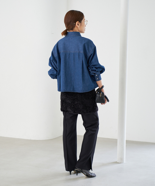 新品　IENAデニムBASICシャツ ライトオンスデニムベーシックシャツ（シャツ／ブラウス）｜IENA