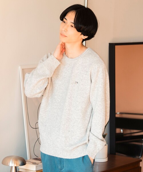 コーヒー刺繍 クルーネック ニット（ニット/セーター）｜BEAMS HEART（ビームスハート）