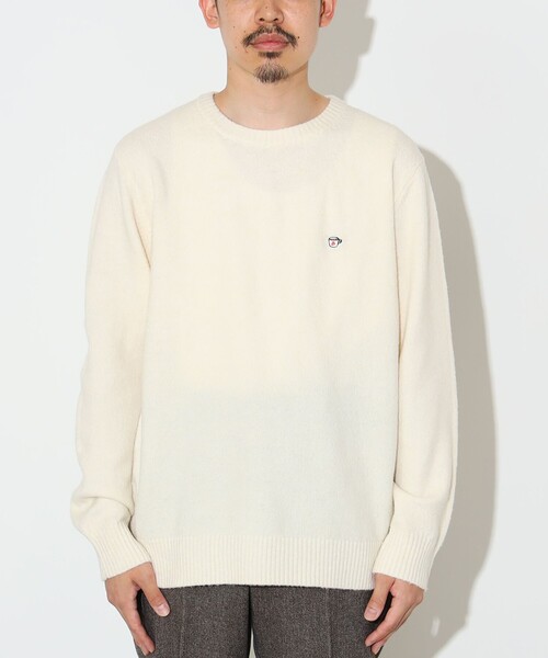コーヒー刺繍 クルーネック ニット（ニット/セーター）｜BEAMS HEART（ビームスハート）