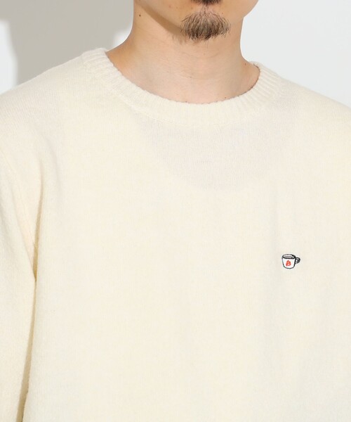 コーヒー刺繍 クルーネック ニット（ニット/セーター）｜BEAMS HEART（ビームスハート）