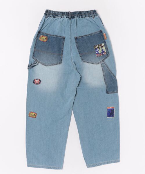 ScoLar（スカラー）の「143623：ケミカル加工orユーズドデニム風パッチワーク ペインターパンツ（デニムパンツ・レディース・グレー/ブルー・M）」の3枚目の写真