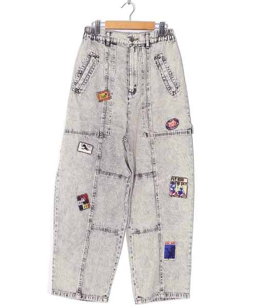 ScoLar（スカラー）の「143623：ケミカル加工orユーズドデニム風パッチワーク ペインターパンツ（デニムパンツ・レディース・グレー/ブルー・M）」の14枚目の写真
