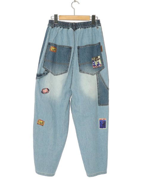 ScoLar（スカラー）の「143623：ケミカル加工orユーズドデニム風パッチワーク ペインターパンツ（デニムパンツ・レディース・グレー/ブルー・M）」の18枚目の写真