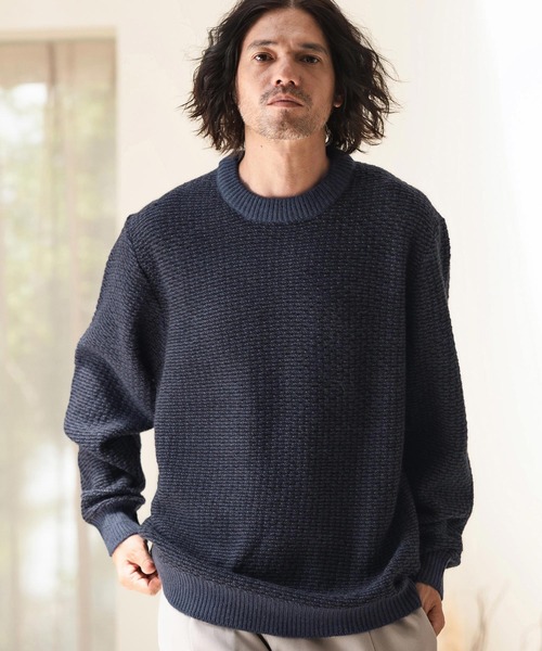 mn3033-ジャガード裏使いCNセーター（ニット/セーター）｜CAMBIO（カンビオ）