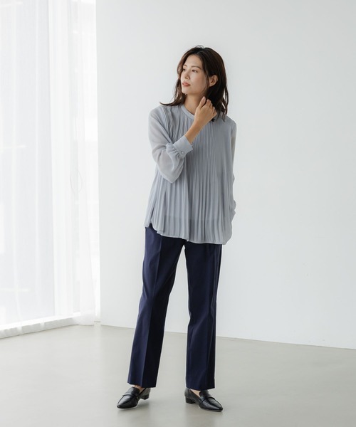 Elura(エルーラ)の「サラサラ着映えプリーツブラウス/144541(シャツ/ブラウス・レディース・ライトブルー/ブラック/ピンクベージュ/ベージュ・FREE)」の21枚目の写真