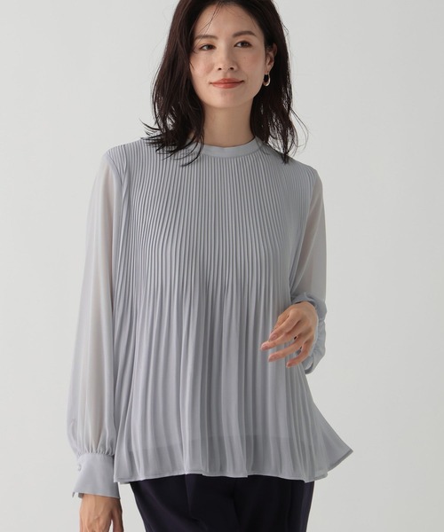 Elura(エルーラ)の「サラサラ着映えプリーツブラウス/144541(シャツ/ブラウス・レディース・ライトブルー/ブラック/ピンクベージュ/ベージュ・FREE)」の22枚目の写真