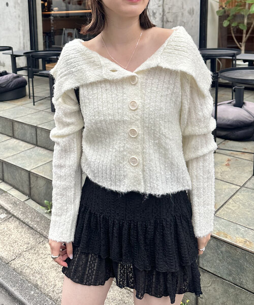 mline（エムライン）の「[mline]レーススカパン（スカート・レディース・アイボリー/ブラック/チャコールグレー・1/2）」の9枚目の写真