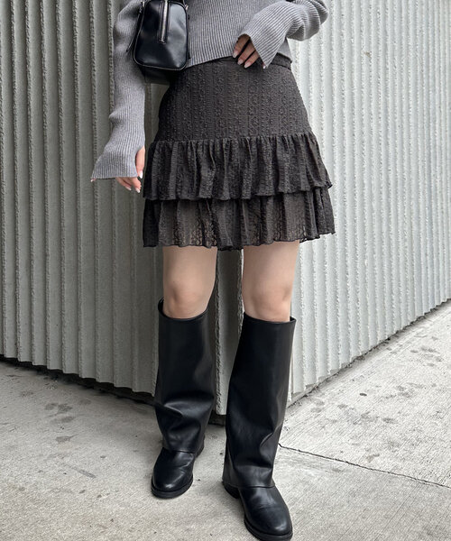 mline（エムライン）の「[mline]レーススカパン（スカート・レディース・アイボリー/ブラック/チャコールグレー・1/2）」の13枚目の写真