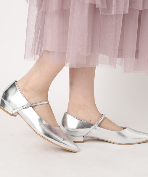 ESPERANZA（エスペランサ）の「ストラップフラットパンプス（パンプス・レディース・ブラック/アイボリー/シルバー・24.0cm/22.5cm/23.0cm/23.5cm/24.5cm）」の8枚目の写真