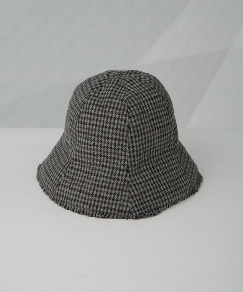 NANO universe（ナノユニバース）の「ガンクラブチェックチューリップハット（ハット・レディース・グレー/ブラウン・FREE）」の4枚目の写真