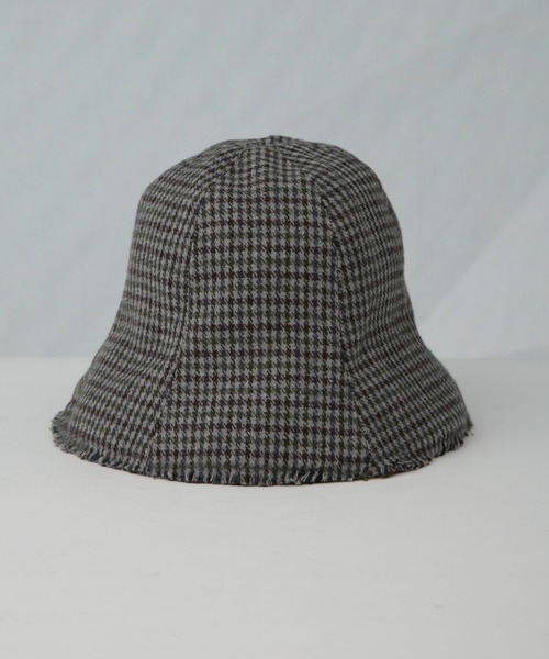NANO universe（ナノユニバース）の「ガンクラブチェックチューリップハット（ハット・レディース・グレー/ブラウン・FREE）」の5枚目の写真